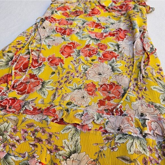 Anthropologie Dolan Silk Floral Yellow Ellory Sundress Size M - Picture 7 of 16